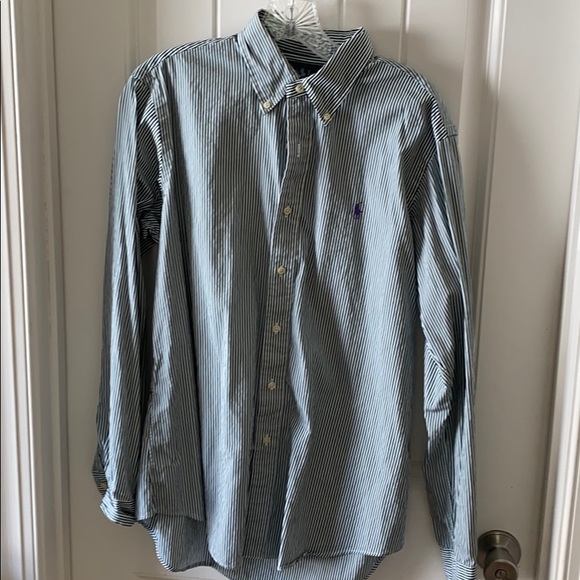 Polo Custom fit green and white button down - Picture 1 of 1